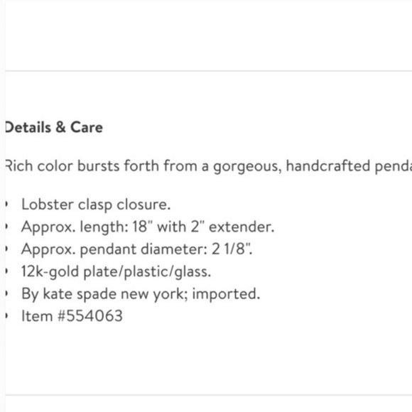 kate spade solarium pendant necklace nwot - Picture 9 of 10
